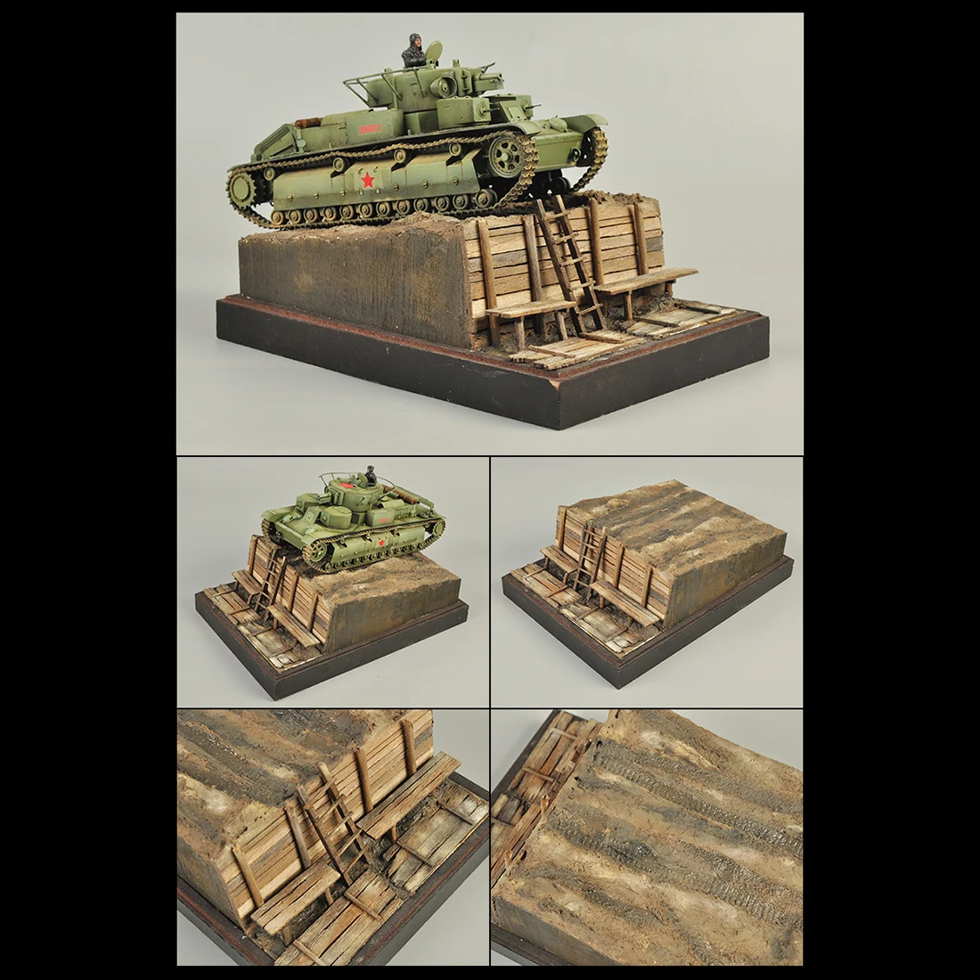 1/35 25x18 см DIY военный песочный стол Строительная модель Тренч сцены платформы