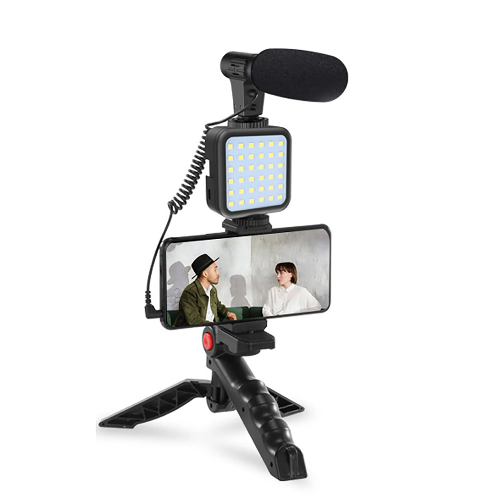 Комплект для видеозаписи смартфона, светодиодная лампа для камеры со штативом и держателем телефона, оборудование для видеозаписи для внутреннего и наружного светильник, штатив