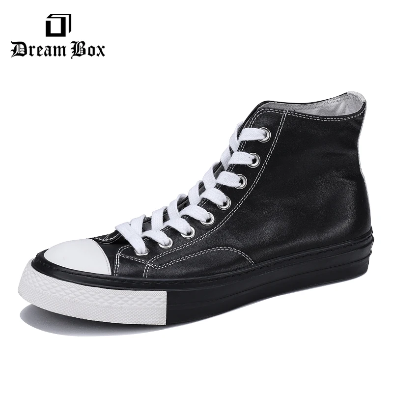 Кожаная обувь с высоким берцем мужская кожаная панель 2019 г. Новая модная