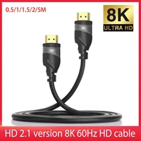 high speed hd cable 8k 60hz 48gbps hdmi compatible 2 1 braided cord for ps4 tv laptop computer home office