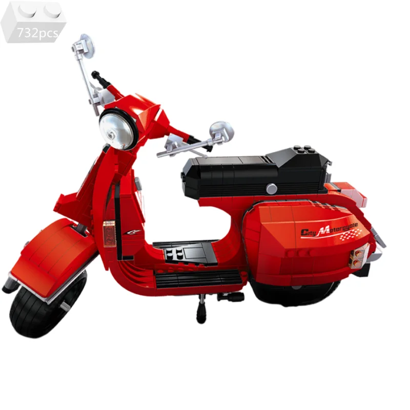 High-tech Series Vespas P200 Motorcycle Assembly Model Building Blocks Kit Bricks Educational Motorbike Toys For Kids Gifts | Игрушки и