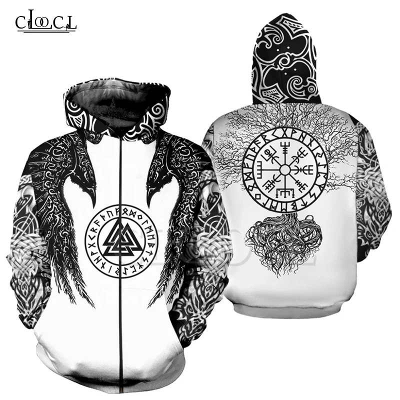 CLOOCL новейшая мода для мужчин Viking Tattoo 3D принт Harajuku Толстовка отдыха толстовка на