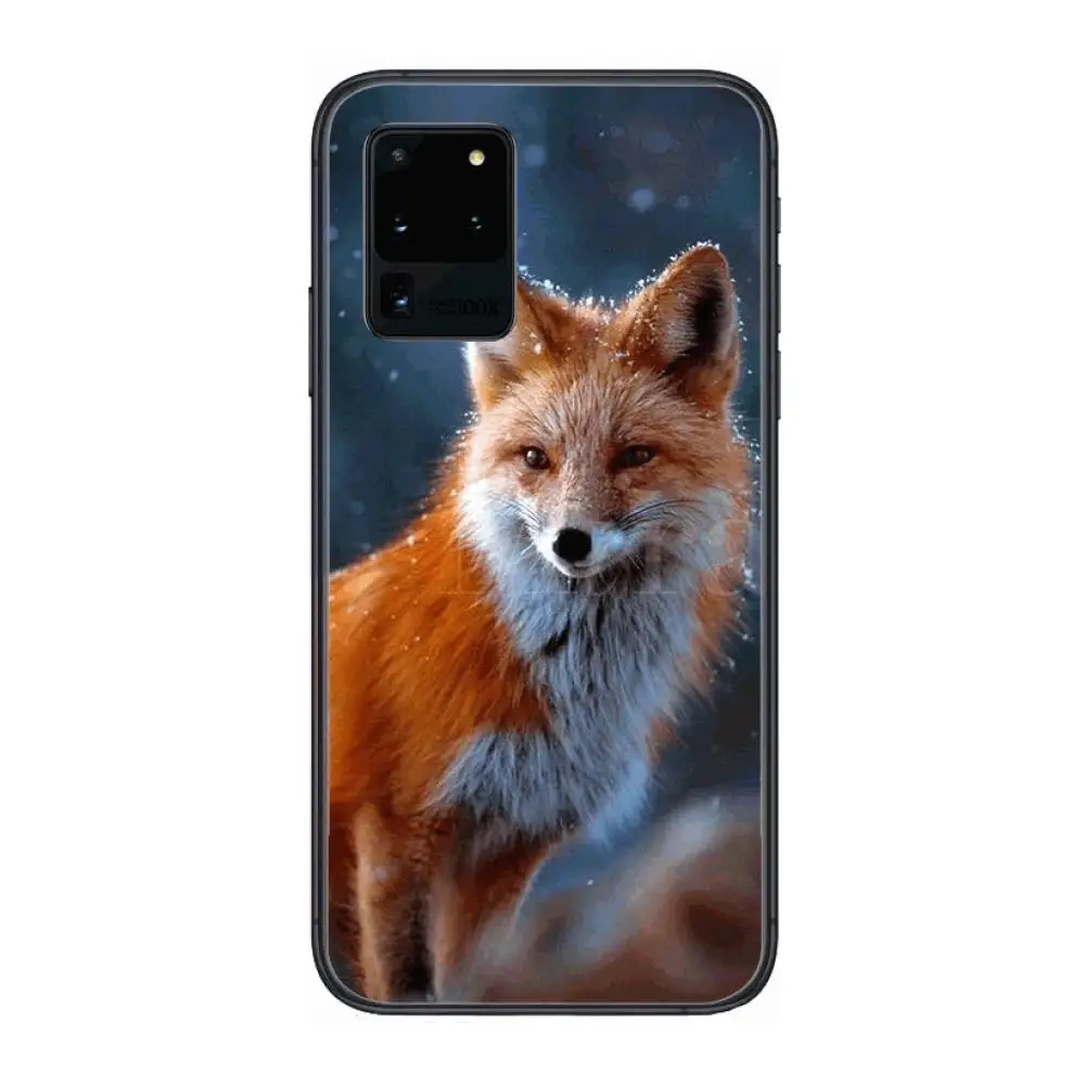 

Back Trend Fox Cute Anima Phone cover hull For SamSung Galaxy S 6 7 8 9 10 20 21 Plus Edge E note 5G Lite Ultra black soft bu