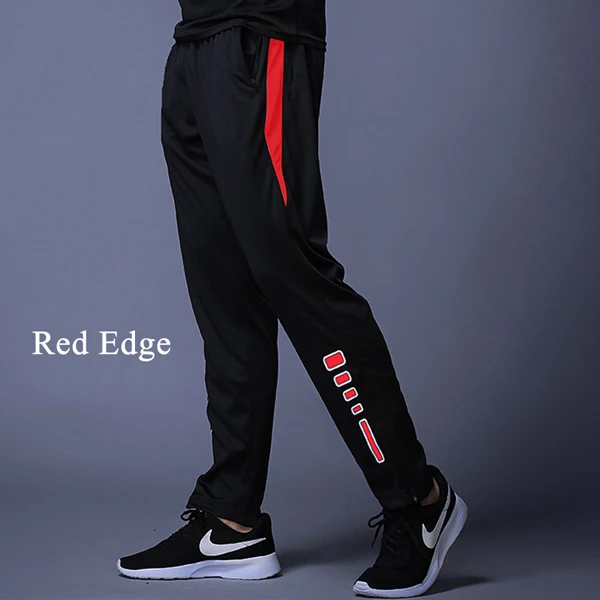 Red edge Мужские дышащие мужские повседневные штаны, спортивная обувь для бега, штаны с карманами на молнии, спортивные штаны для бега, спортивные брюки - Цвет: Red edge