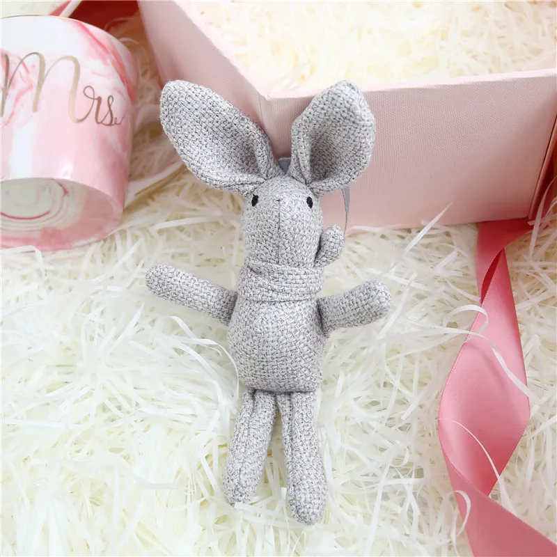 Linen light gray Jane Z Ann новорожденный реквизит для фотосессии Милая вязаная ручная работа кролик кукла животное Фото аксессуары подарок для ребенка - Цвет: Linen light gray