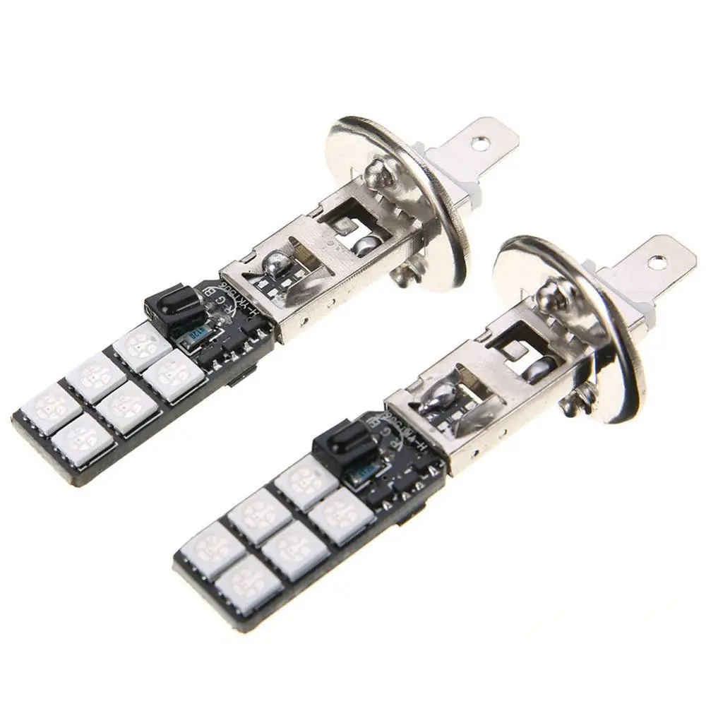 Разноцветные светодиодные лампы H1 5050 12SMD RGB для автомобильных фар