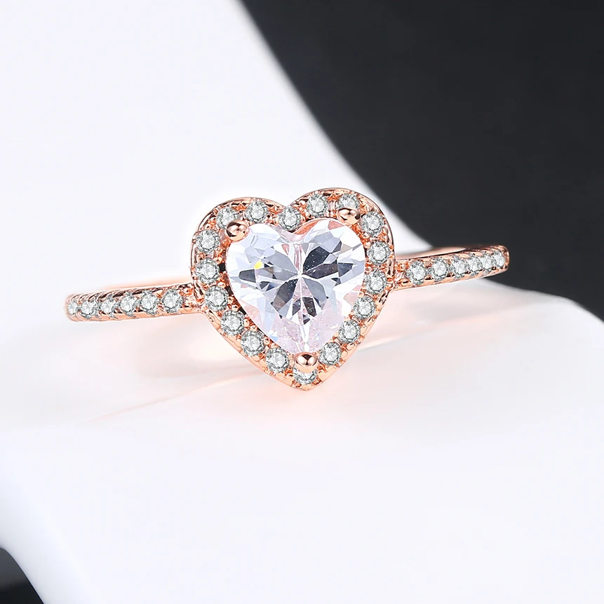 Женское Обручальное кольцо в форме сердца с кристаллами | Украшения и аксессуары
