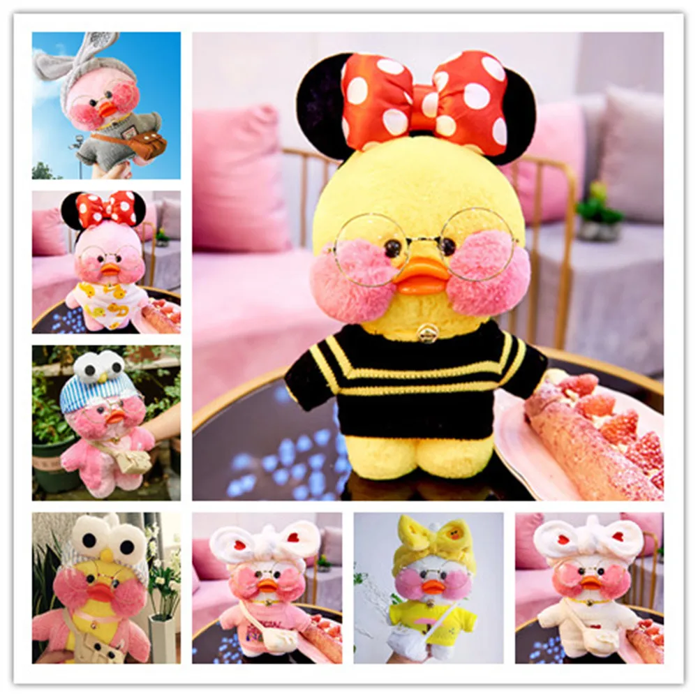 

30cm Wear Clothes Lalafanfan Plushie Toy For Girl Cute Soft Dolls Yellow Duck Plush Baby Kids Toys Birthday Gift Игрушки