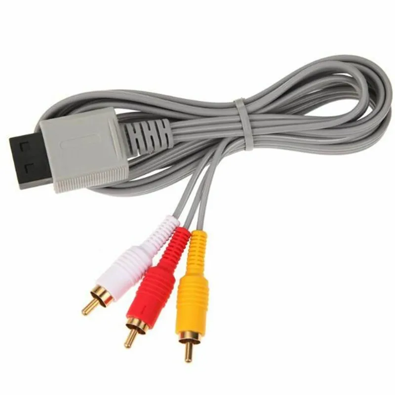 

100 шт. 1,8 м Аудио Видео AV композитный 3 RCA кабель для самой резкой видео для консоли Nintendo Wii