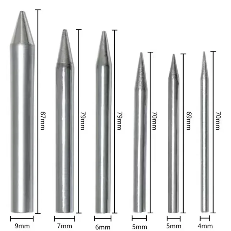 

5Pcs/Set Soldering Iron Tip 30W 60W 100W 150W High Power Lead-free Welding Tips Replacement Solder Head Universal Standard