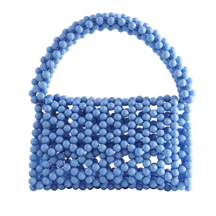 Летняя женская сумка ручной работы с жемчугом дизайнерская через плечо бисером