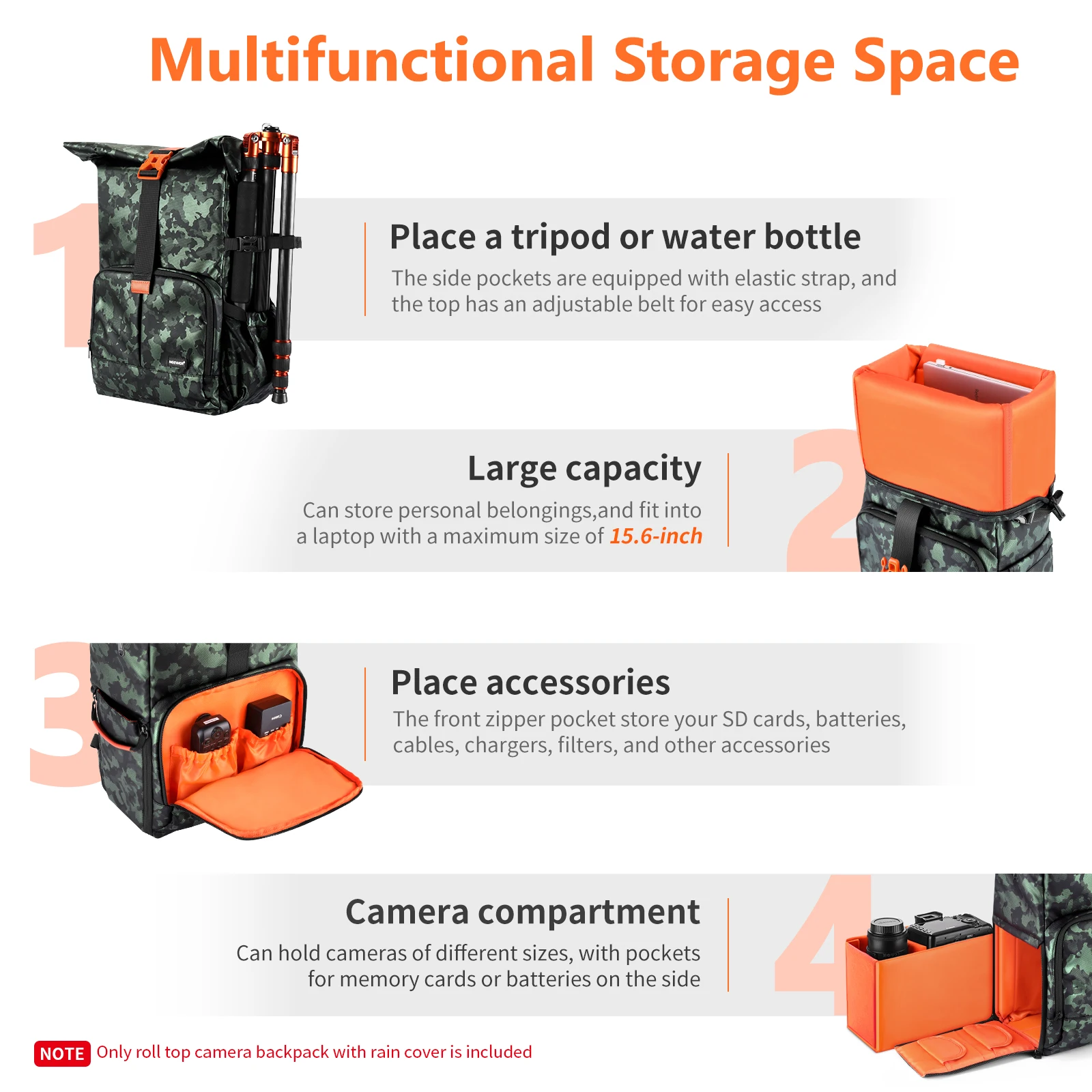 Рюкзак для фотоаппарата Neewer водостойкий рюкзак с наполнителем от дождя DSLR-камер