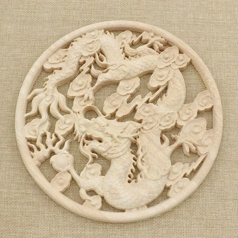 Деревянная настенная лампа резной дракон летающий плакат дверь столярные