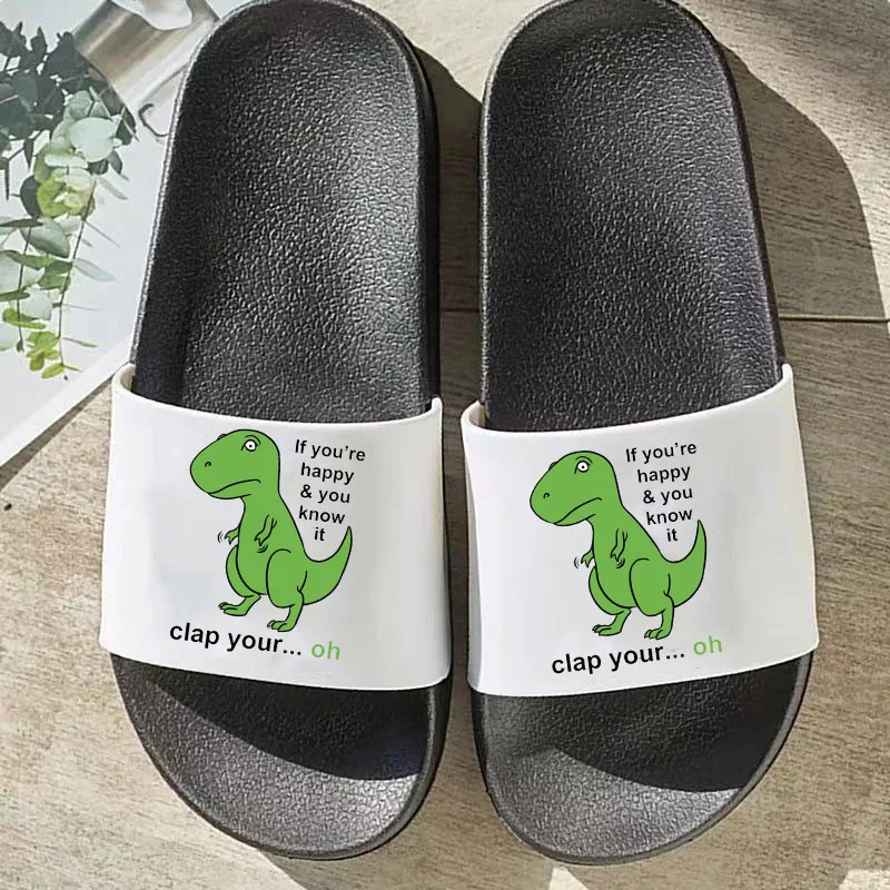 

2021 slippers Women summer cute dinosaur Non-slip drag Casual Sandals Wedges Beach Slippers female