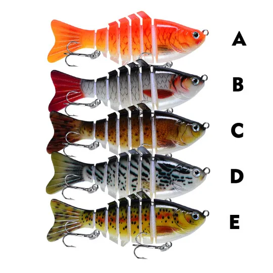 

3/5pcs Bionic Multi-section Swim Hard Bait 10cm/15.5g Artificial Wobbler Rotating Trolling Pike Carp Crank Lure
