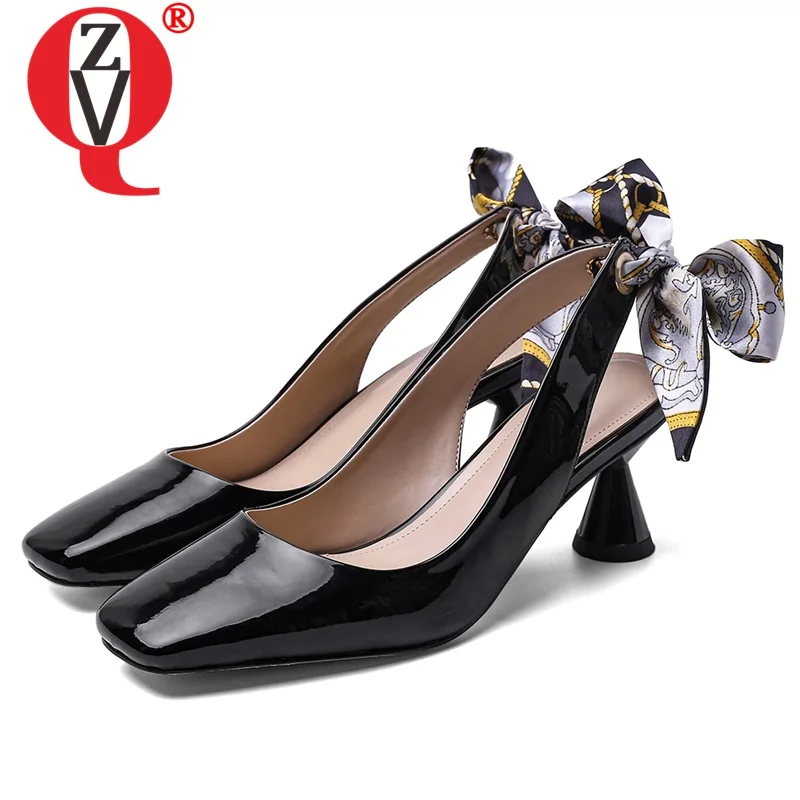 ZVQ цветной шарф с петлей на пятке Лакированная кожа женская обувь летние модные