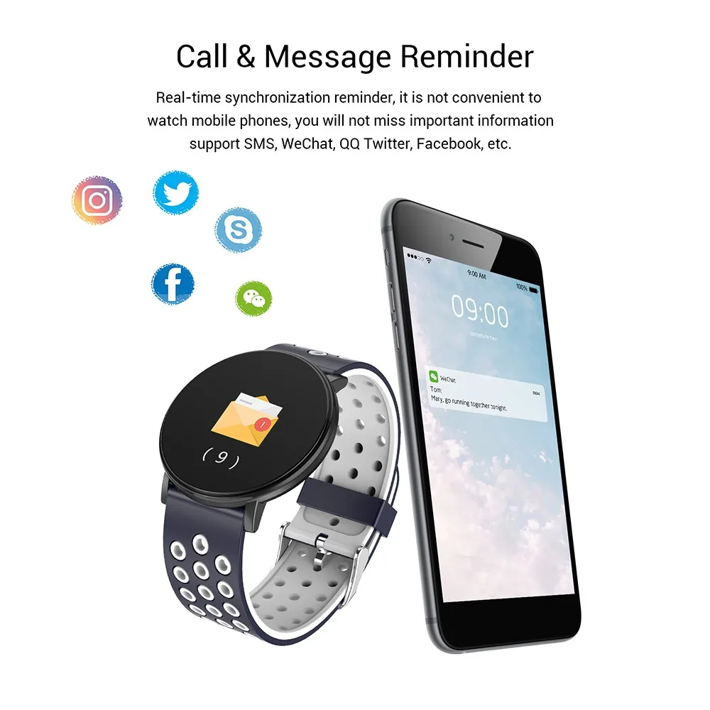 W8 Смарт-часы IP67 водонепроницаемые сердечный ритм кровяное давление