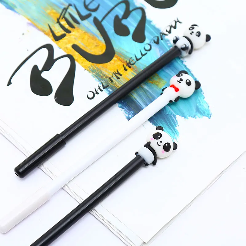 Creative Cute Kawaii Panda Gel Pen Black Blue Cartoon Chinese Animal School Office Stationery Novelty Accessory Stationary Thing