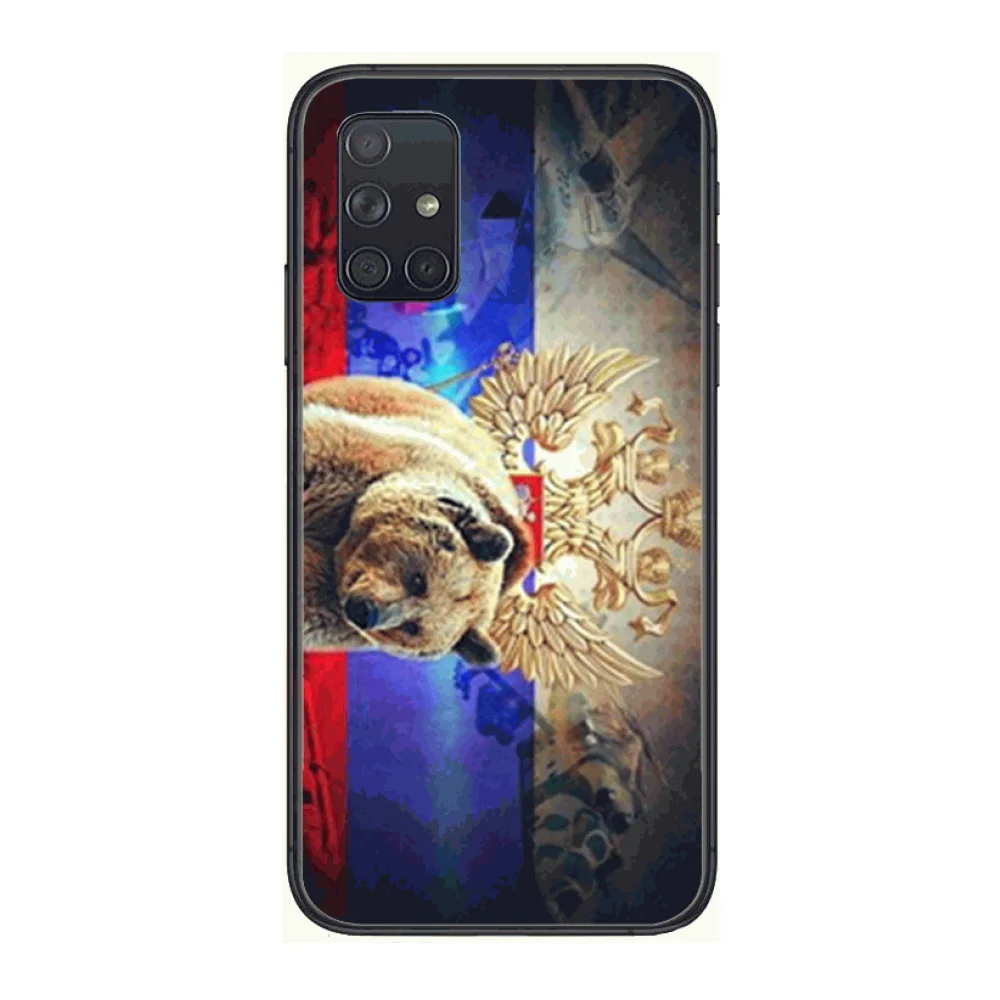 

Russia russian flag logo Phone Case Hull For Samsung Galaxy A 50 51 20 71 70 40 30 10 E 4G 5G S Black Shell Art Cell Cover