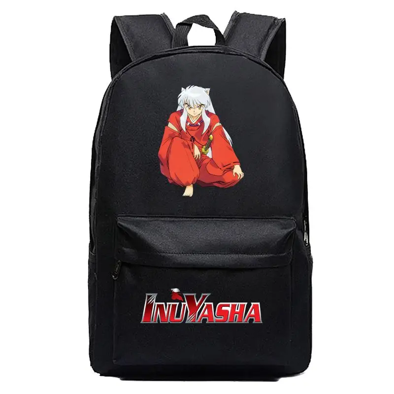 Прозрачный New Inuyasha Backpack School Bags Black Anime Cosplay Kids Teens Shoulder Bags - Цвет: Прозрачный