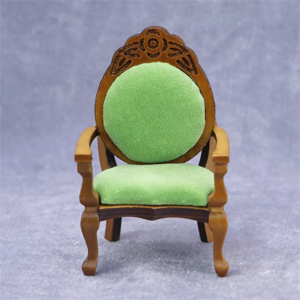 

Wooden Dollhouse Chairs Dolls House Miniature Furniture 1/12 Scale