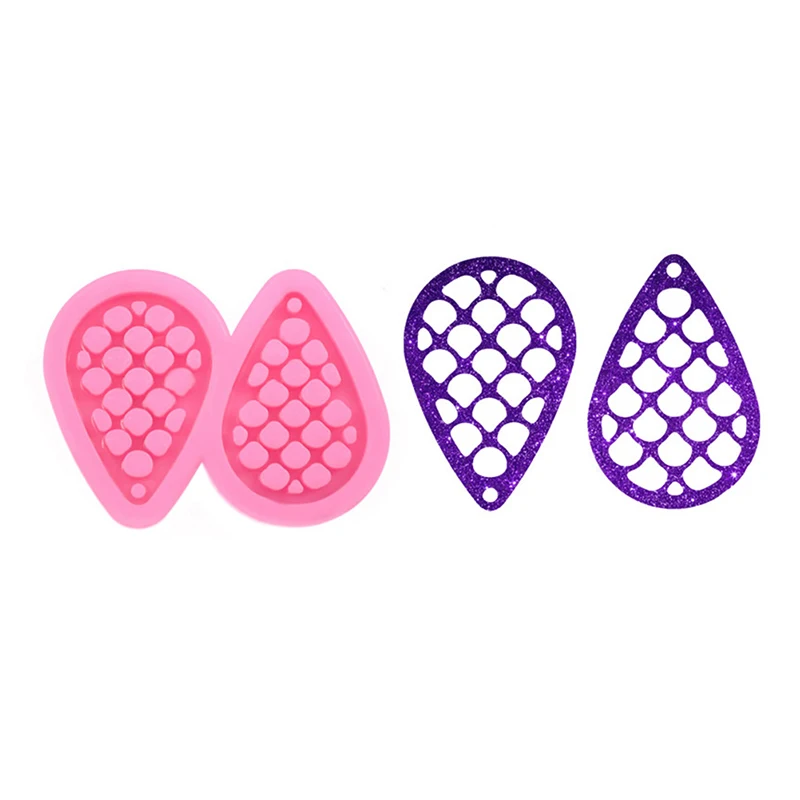 

Fish Scale Shape Tear Drop Hoop Earrings Handmade DIY Epoxy Silicone Molds