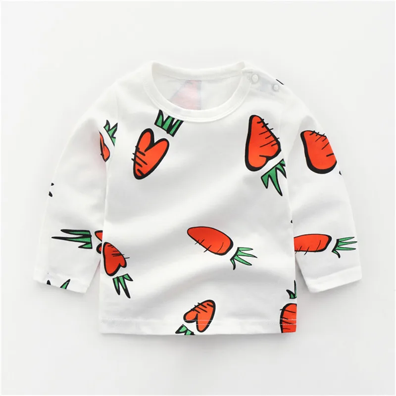 

Baby Newborn Boys Girls Cotton Cartoon Sweatshirt Long Sleeves T-shirt Tops