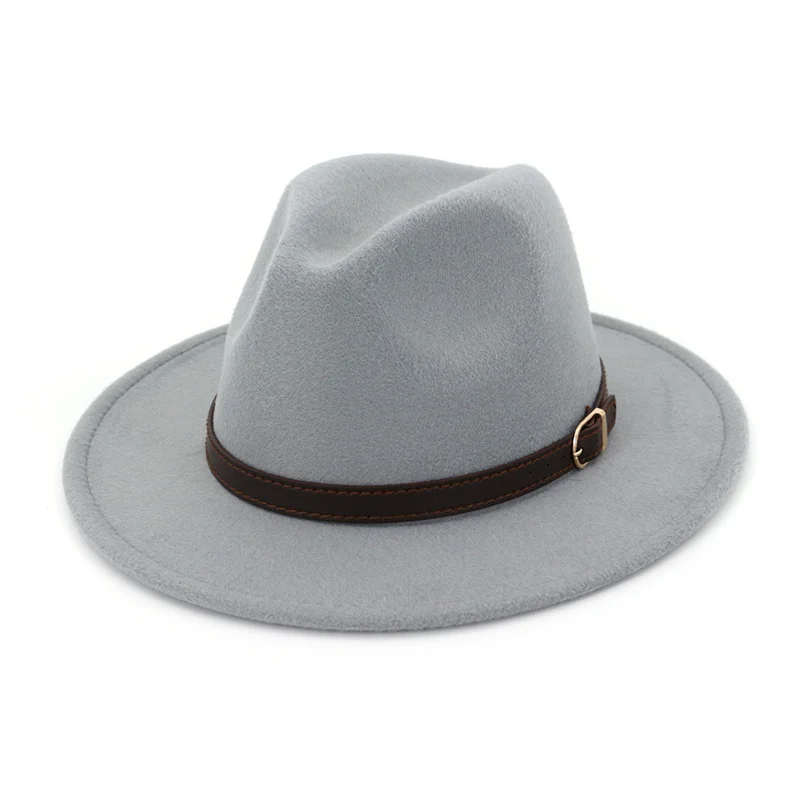 Шерстяная шляпа Fedora для женщин и мужчин, джаз, церковь, Панама, шляпа с кожаная лента, Элегантная Леди, зима, осень, широкие шляпы сомбреро