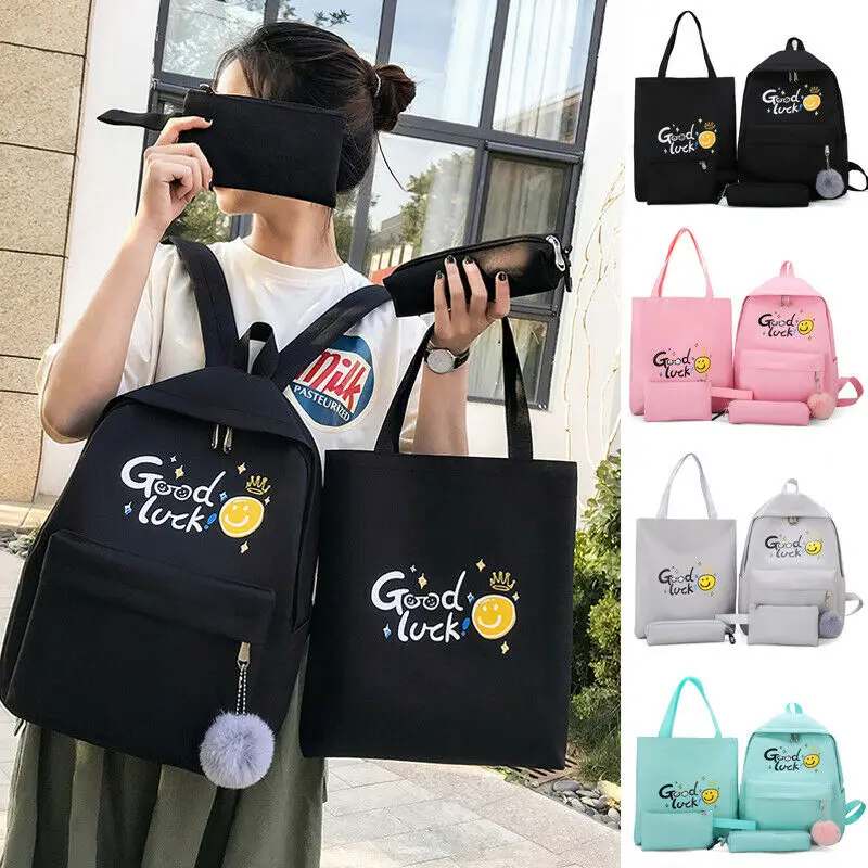 4 шт. Комплект женский рюкзак школьные сумки сумка на плечо холщовая дорожная для