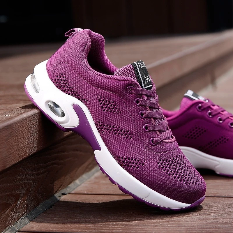 Женские теннисные туфли розовые дышащие сетчатые кроссовки с воздушной подушкой