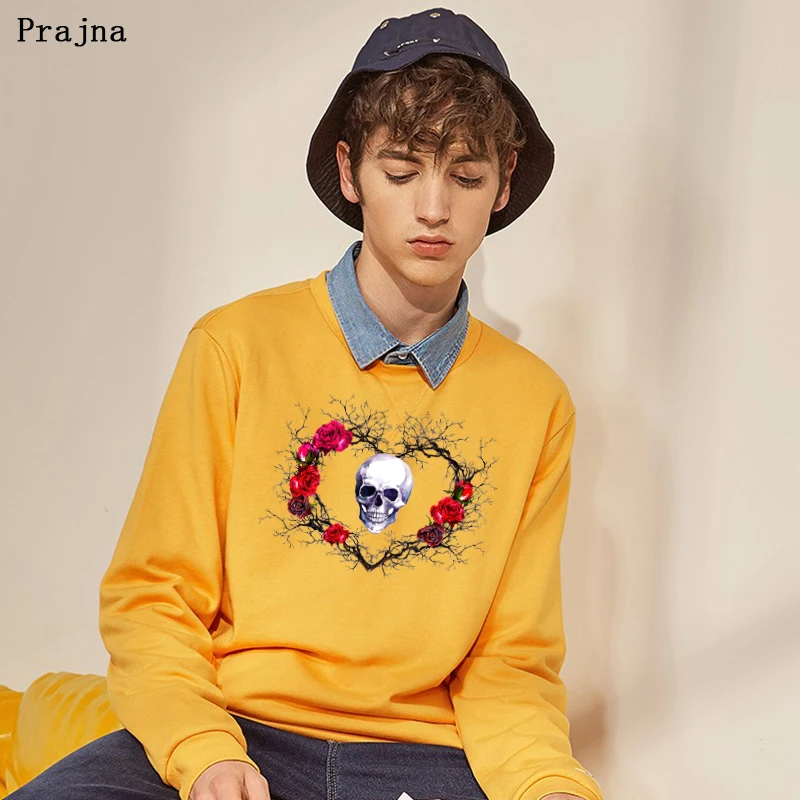 Панк ветка роза любовь теплопередача цветок череп термопередача Сделай Сам