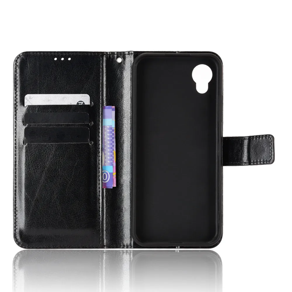 Модный ударопрочный флип-чехол из искусственной кожи с подставкой Kyocera Digno BX2