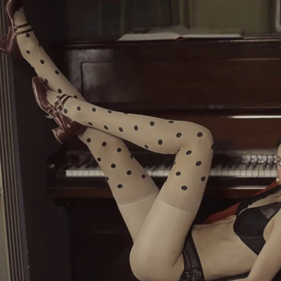 3 Colors.Sexy Women's Tights Classic Dots Thigh High.Ladies Thin Over Knee Socks Transparent Vintage Dot Stockings Thighhighs | Женская