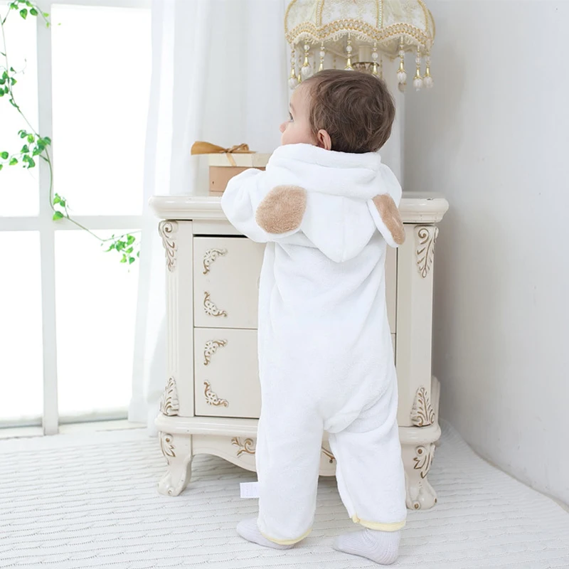 

newborn baby girls clothes Baby Hooded rompers Hooded pajamas warm winter Baby rompers animal costumesS27