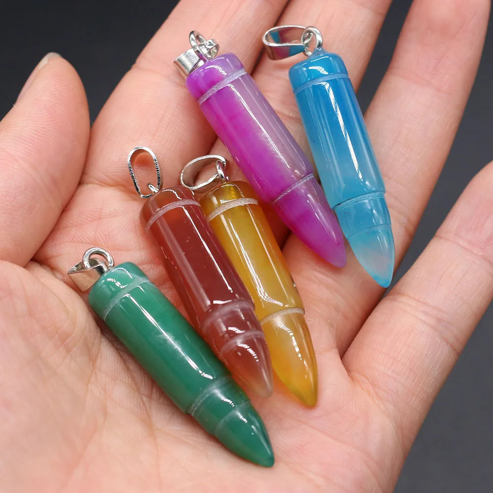 

New Natural Stone Pendants Agates Charms Charms for Jewelry Making DIY Necklace Bracelets Size 10x45mm