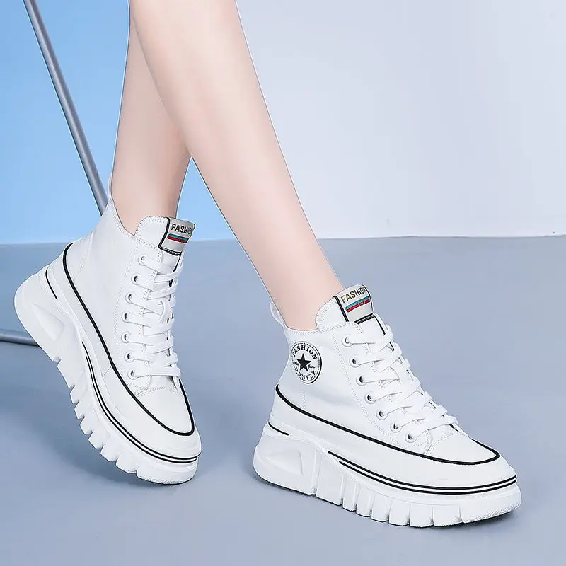 

Canvas Shoes for Women Versatile Fashion Women Shoes Women Sports Shoes Women Leisure Shoes Vulcanized Shoes Thick Soled Shoes