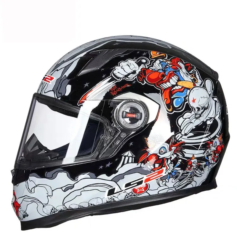 LS2 FF358 анфас бездорожье Мотокросс Мотоцикл мото скутер шлем Casco Capacete ECE - Цвет: Black Red Blue