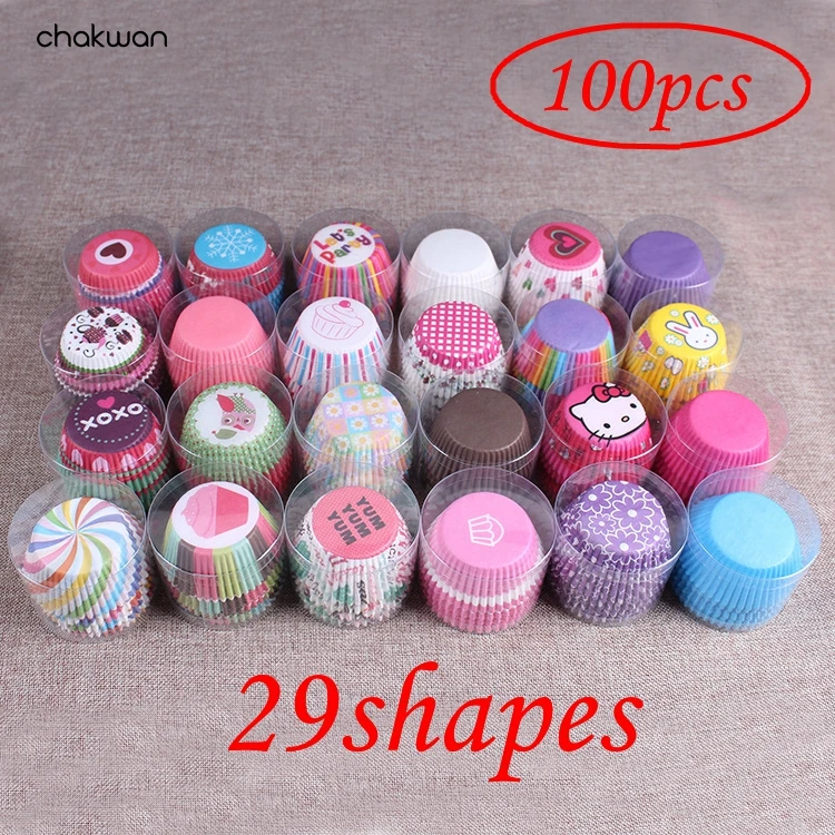 Бумажные чашки для кексов с цветной печатью сделай сам формы выпечки тортов