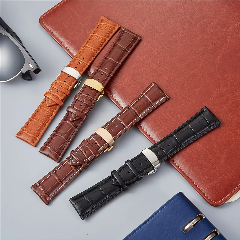 Рельефный ремешок с бамбуковым узором из телячьей кожи двойной