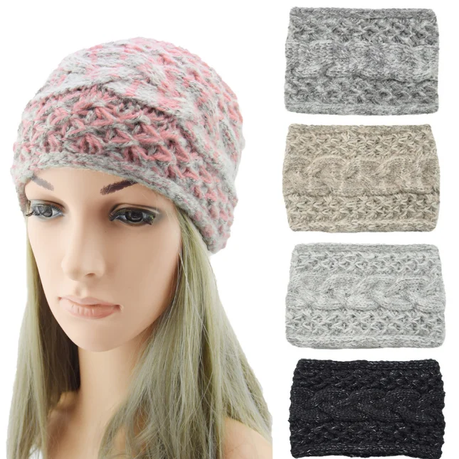 Расширенный твист спортивный ободок для волос хиджаб шарф теплый акриловый