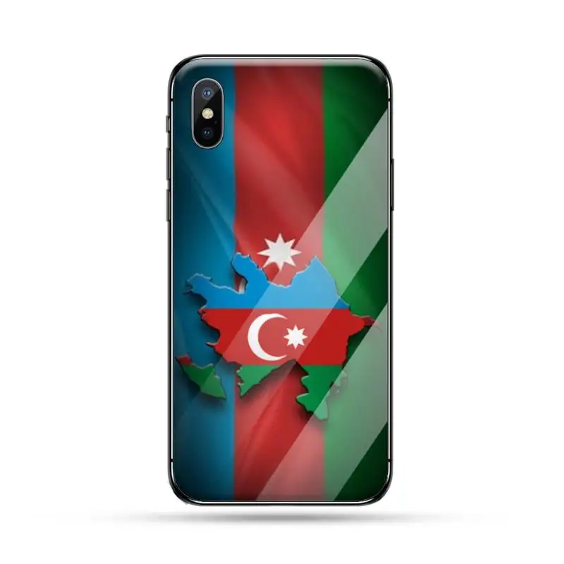 

Azerbaijan buta flag Phone Case Tempered glass For iphone 5C 6 6S 7 8 plus X XS XR 11 PRO MAX high quality Anti-fall capa