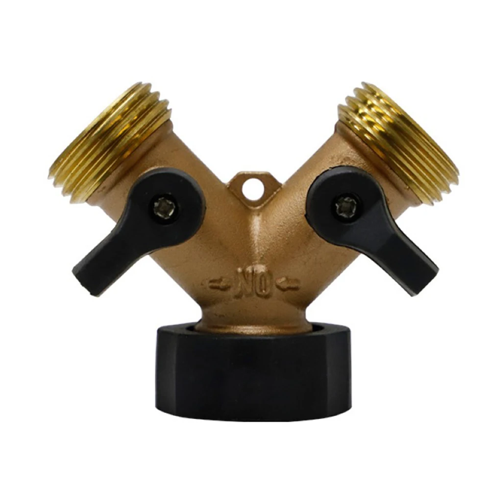 

Garden Hose Splitter 2 Way Heavy Duty Brass Connector Tap US/EU Y Valves Water Hose Splitter for Lawn Garden Irrigation
