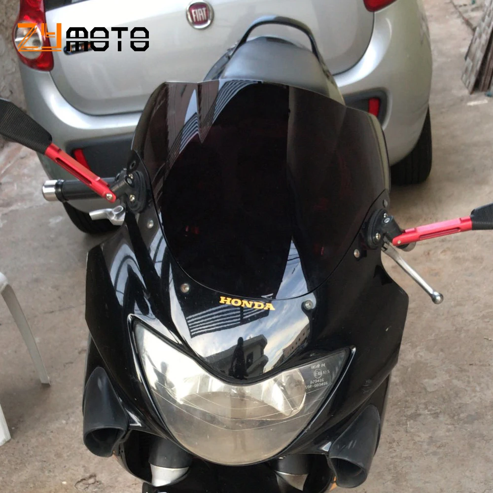 Лобовое стекло для мотоцикла с двойными пузырьками HONDA CBR600 F4 1999 2000 Черный