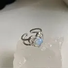 Винтажное богемное открытое регулируемое женское кольцо в форме сердца с кристаллом лунного камня для изящных женских колец дизайнерские украшения с поверхностью