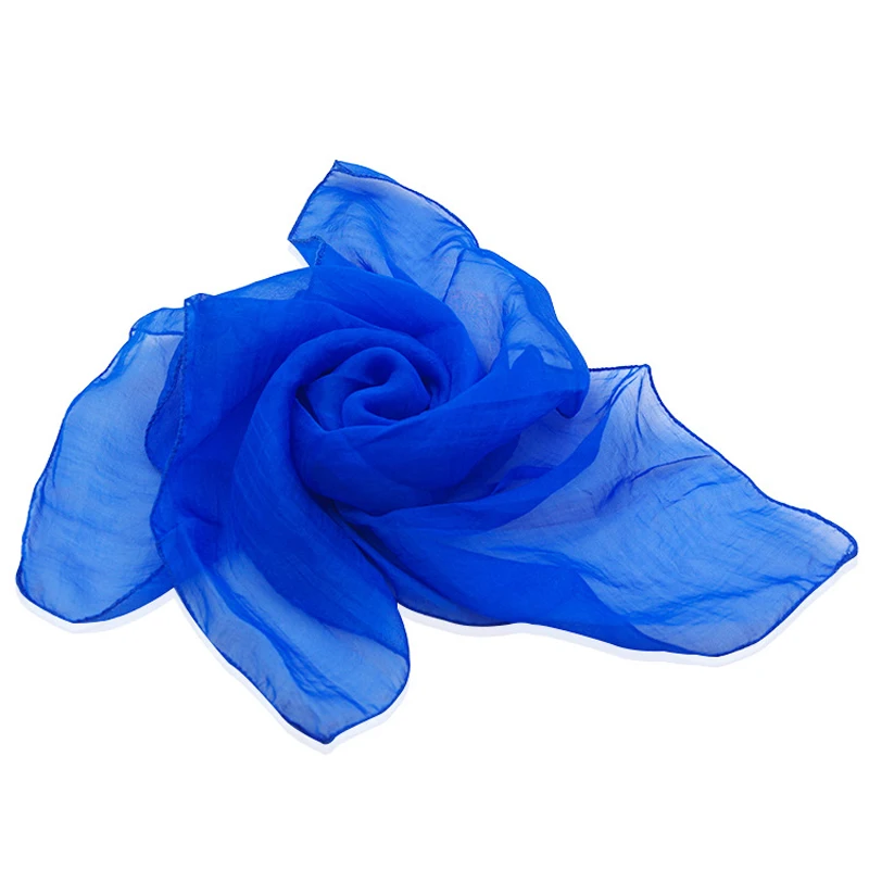 45cm Blue 45*45 см Волшебные трюки шелк измененный цвет мягкие шелковые шарфы сценический магический реквизит сценический платок уличная игра игрушки для детей - Цвет: 45cm Blue