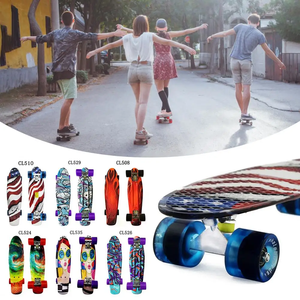 Скейтборд с высокой упругостью скейтборд из экокожи четыре колеса маленький