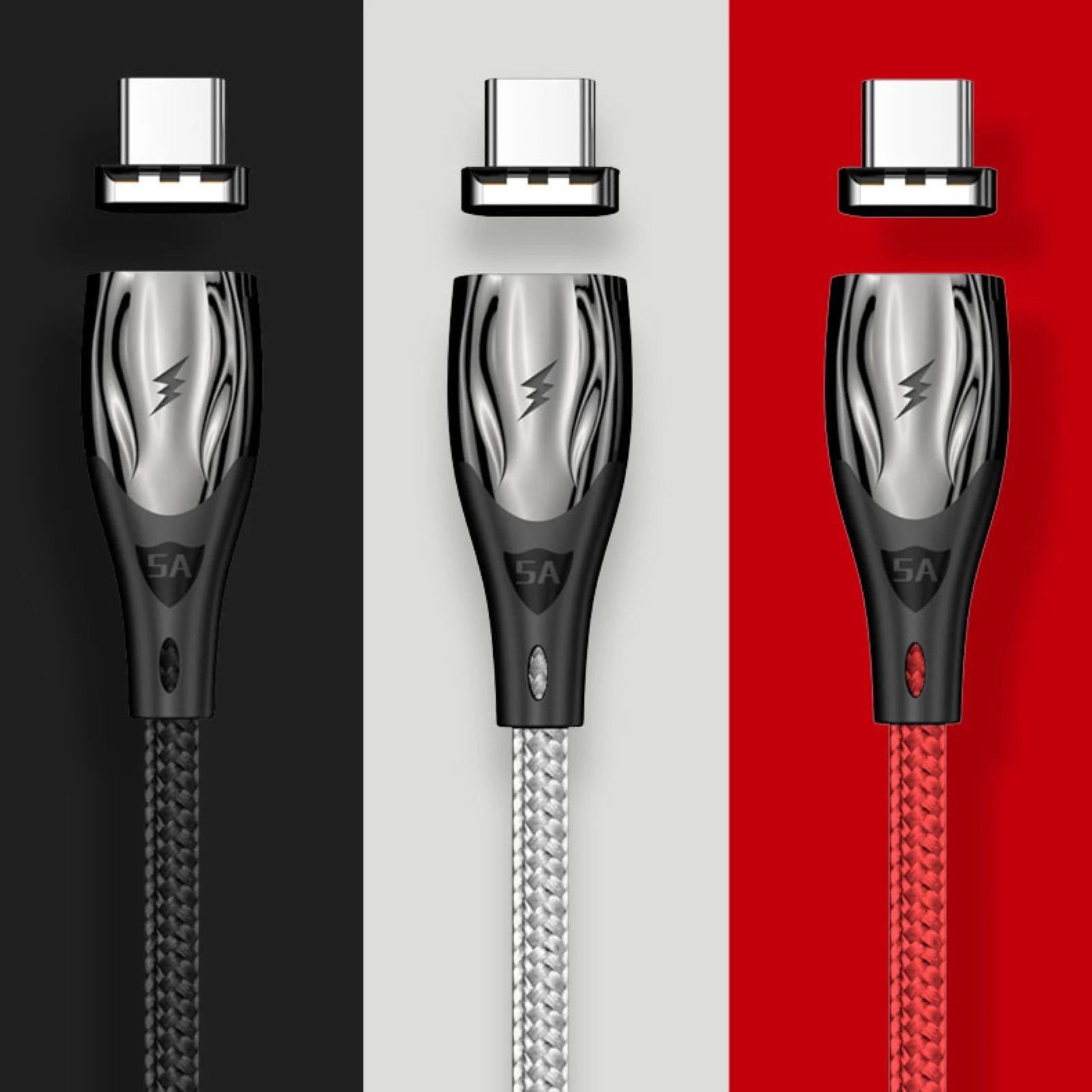 

Portable Wear-resistant Magnetic Type-C 5A Fast Charging Cable Cord for Phone