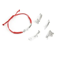 100pcs Women Customized DIY Name Logo ID Bracelet Stainless Steel mirror polished bended connector Cord Rope bracelet