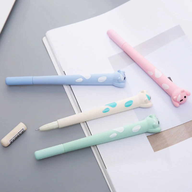 3 шт. гелевые ручки с мультяшным котом канцелярские милые кавайные животные
