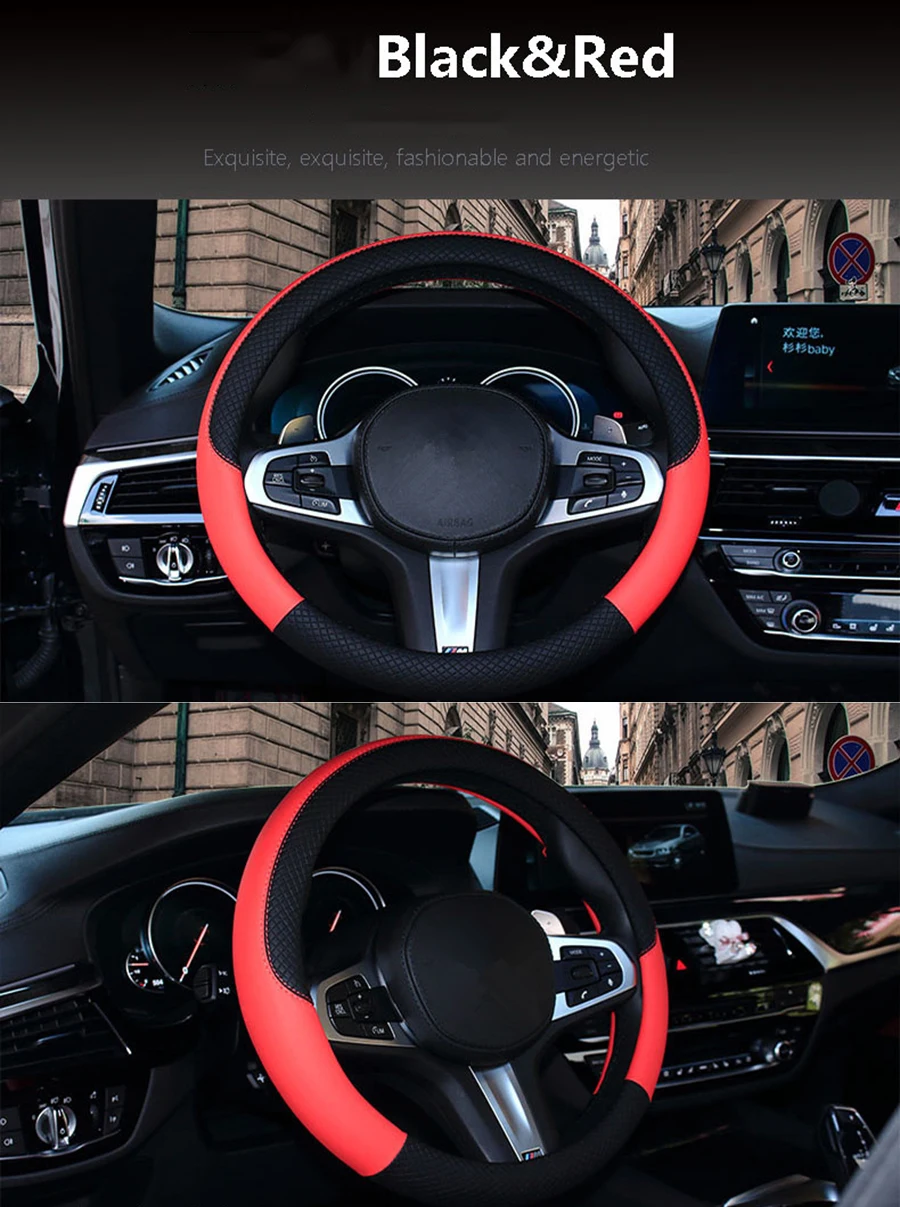 Спортивный кожаный автомобильный чехол на руль для Toyota Volkswagen Fiat hyundai Chery BYD для автомобилей Mazda аксессуары для 37 см-38 см